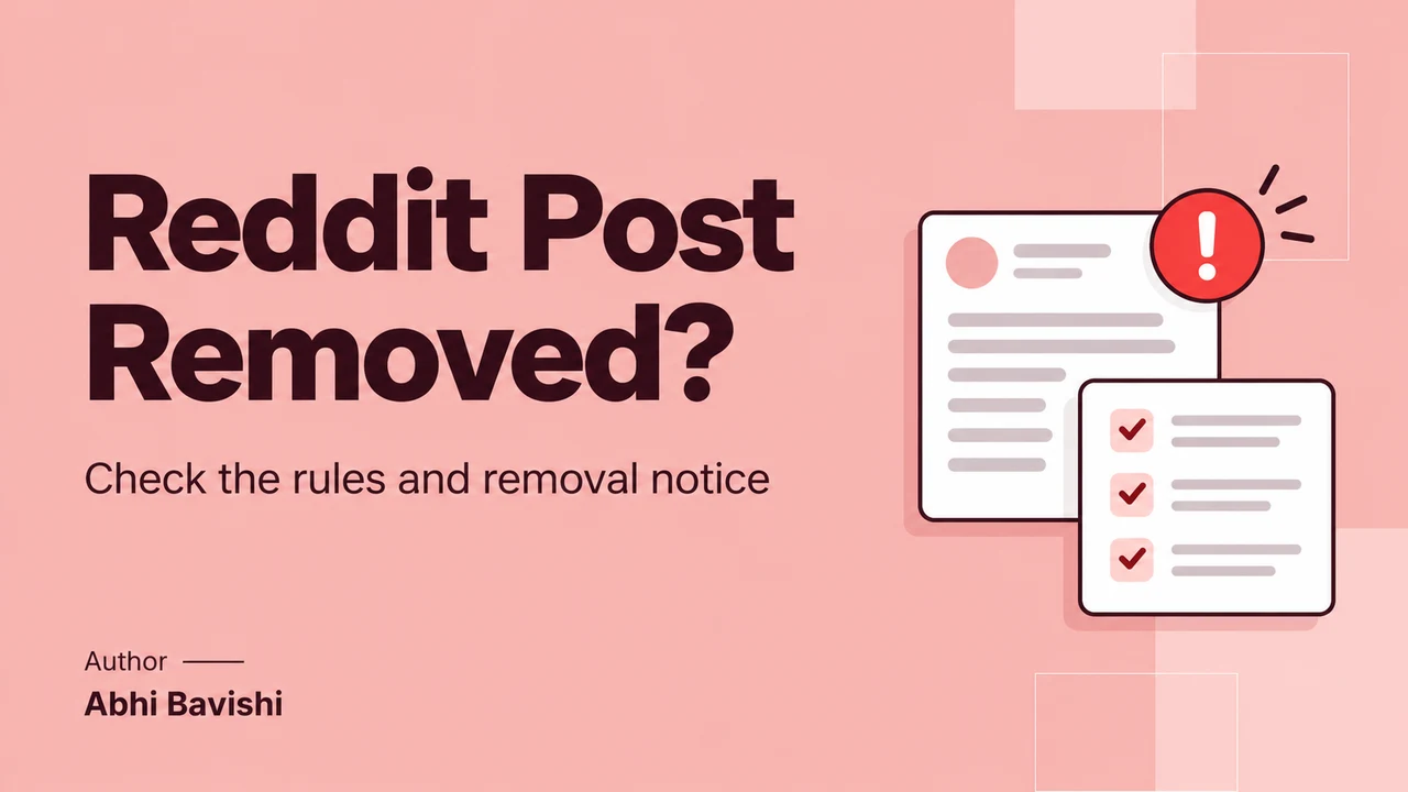 Why was your Reddit post removed, and what should you check?