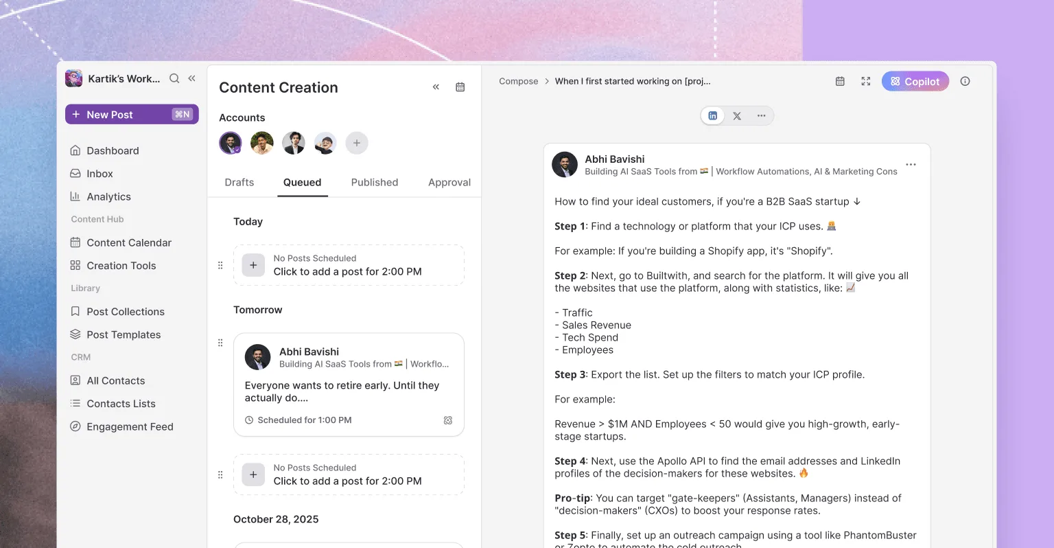 Plan and publish posts in a clean editor