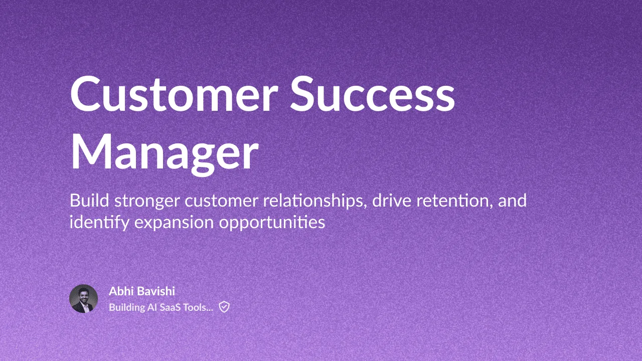 Customer Success Manager