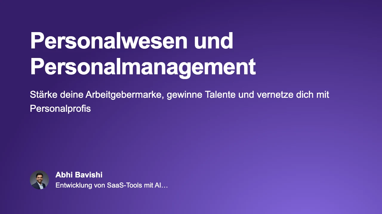 Personalwesen und Personalmanagement