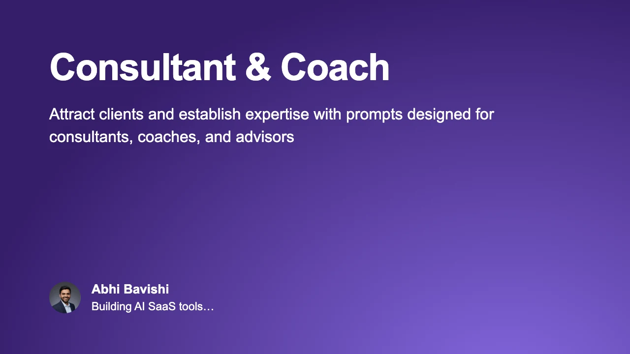 Consultant & Coach