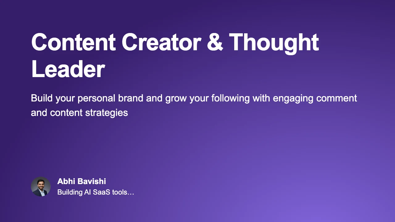 Content Creator & Thought Leader