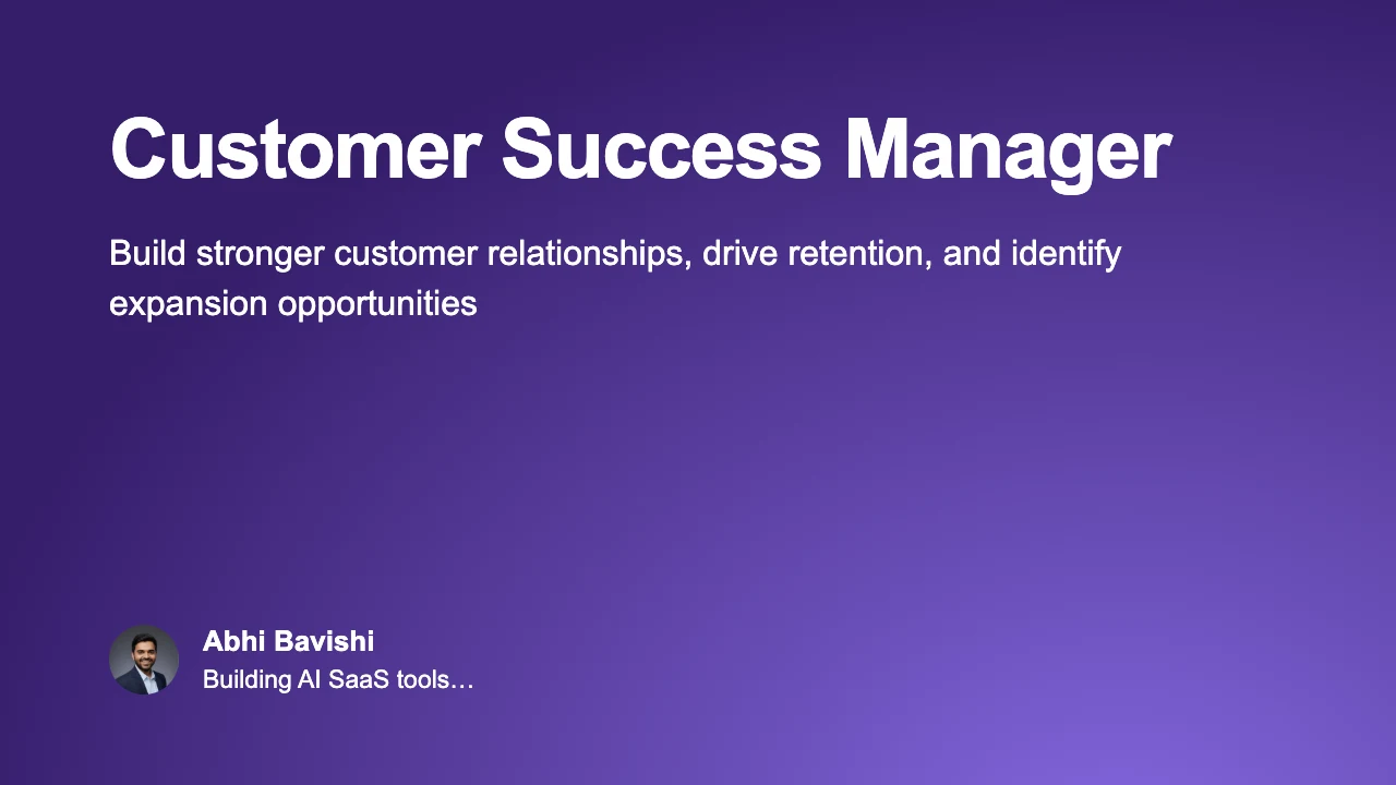 Customer Success Manager