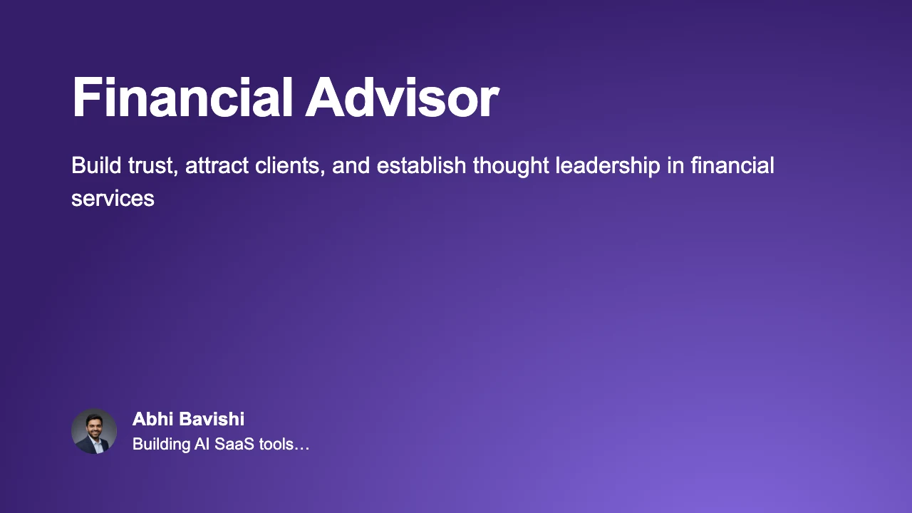 Financial Advisor